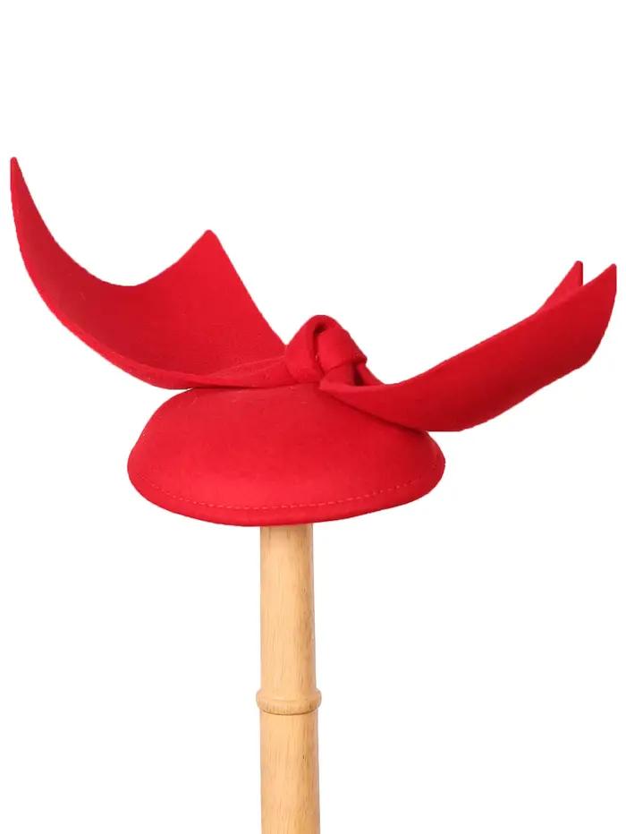 Chapeaux fascinateurs en feutre de laine rouge pour femmes