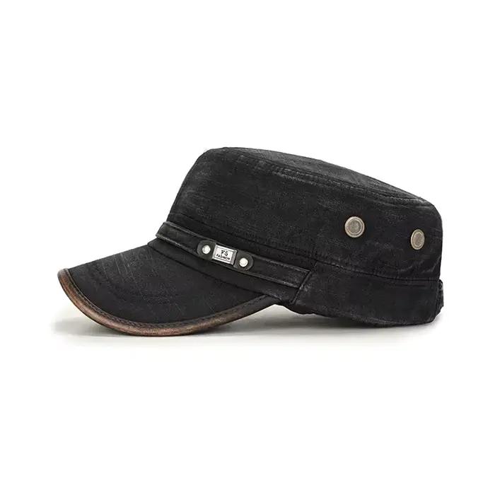 Casquette de cadet en coton délavé unisexe pour homme et femme style militaire polyvalent adapté aux quatre saisons occcasions décontractées et activités de plein air