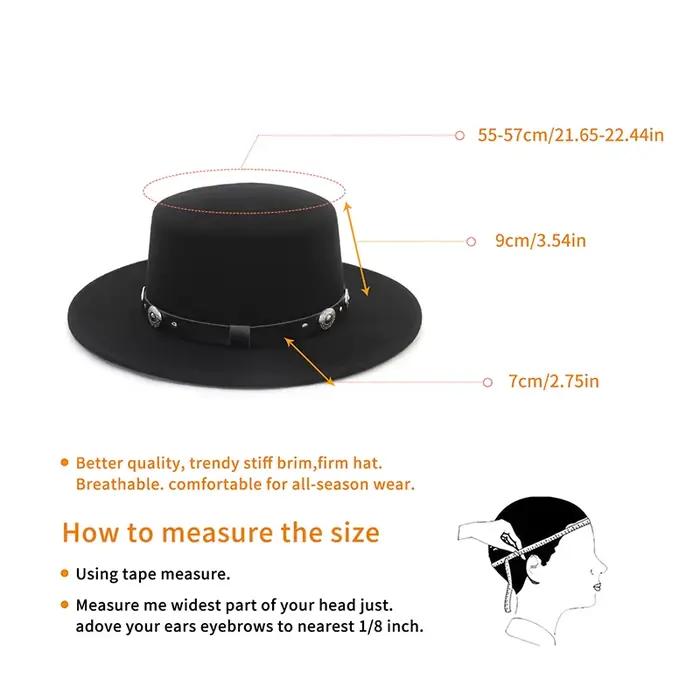 Chapeaux Fedora en feutre rétro noir 100% laine pour hommes et femmes