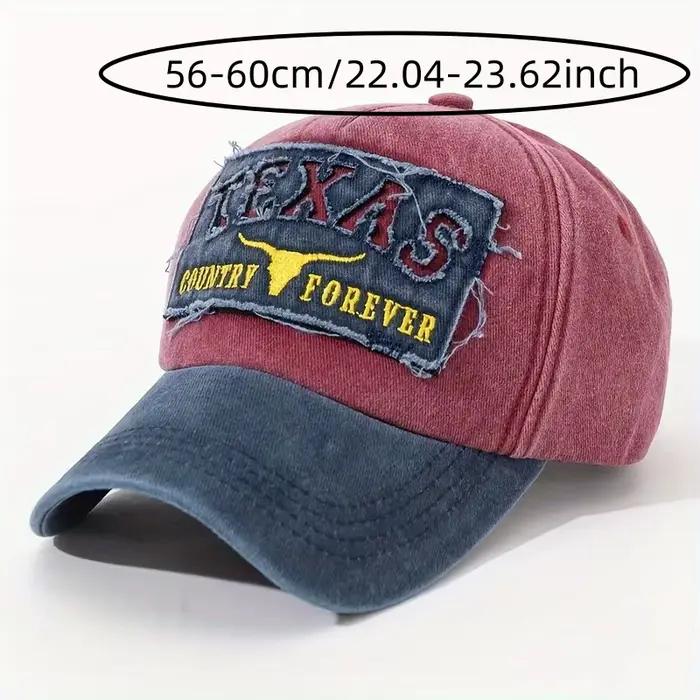Casquette de baseball rétro Texas effet vieilli