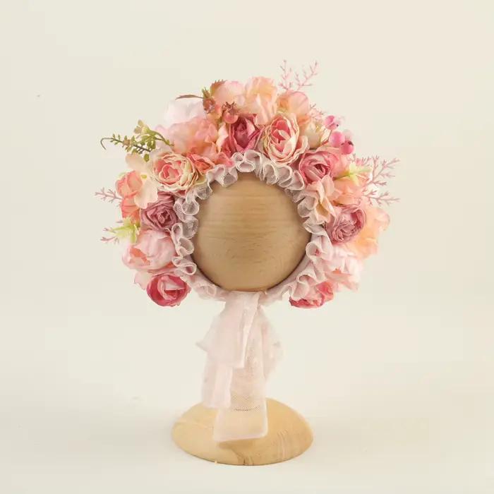 Bonnet Floral Vintage pour bébé fille