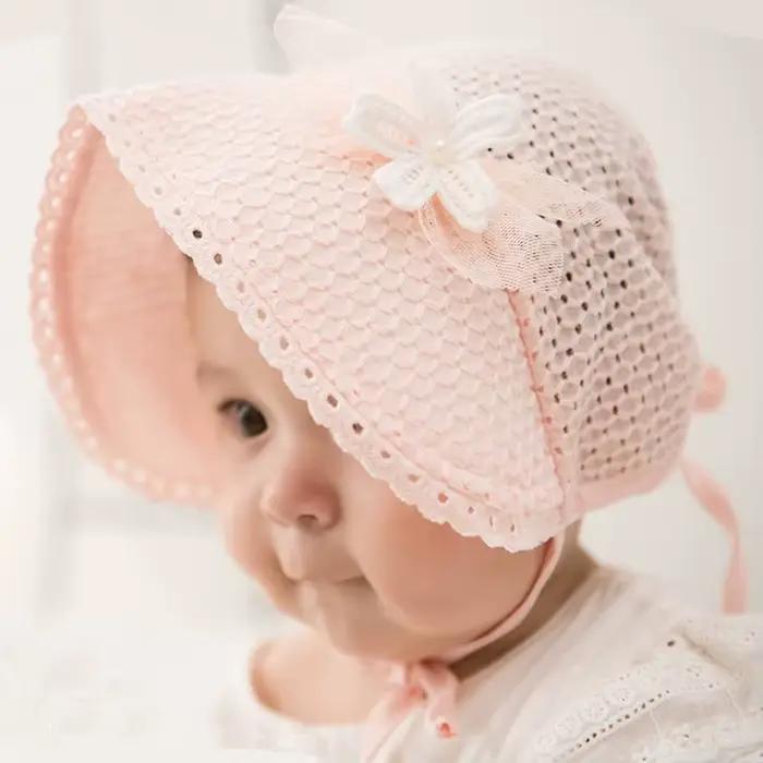 Dentelle nouveau-né bébé chapeau mignon coton enfants
