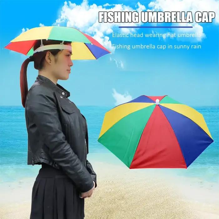 Chapeau parapluie doublement pliable pour activités de plein air