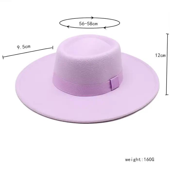 Chapeau haut de forme rond à bord de 9.5cm pour hommes et femmes