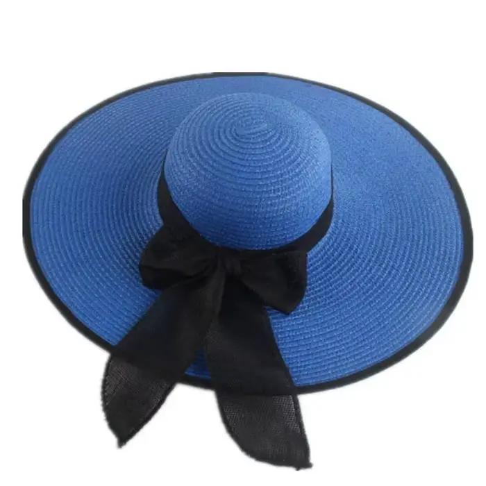 Chapeau de paille décontracté à large bord pour femme
