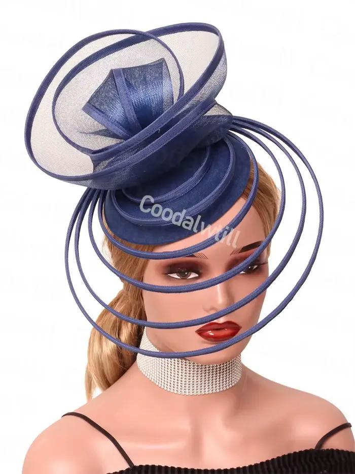 Voile maille Fascinator thé Chapeau élégant femmes Derby fête casque course événement