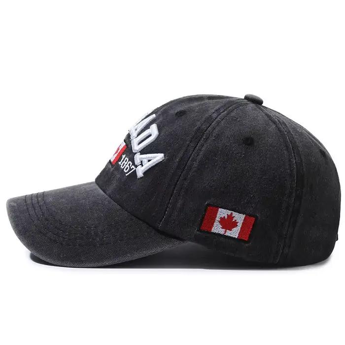 Casquette de baseball Canada brodée extérieure unisexe ajustable protection solaire style sport printemps automne extérieur