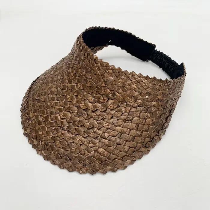 Chapeau pare-soleil en rotin pour femmes