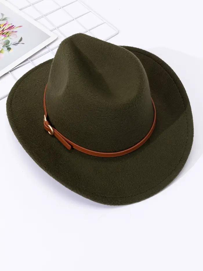 Chapeau en feutre doux avec ceinture de style britannique pour hommes et femmes