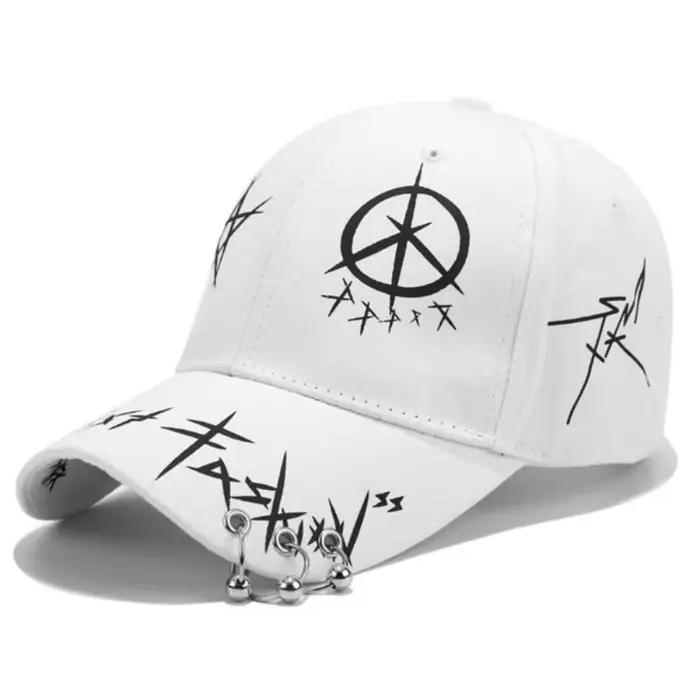 Casquette de Baseball avec Graffiti Noir et Blanc pour Homme et Femme