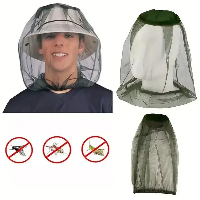 Chapeau de jardinage en filet de maille de tête de moustique anti-insectes en plein air pour la randonnée Camping pêche-chapeau de Protection