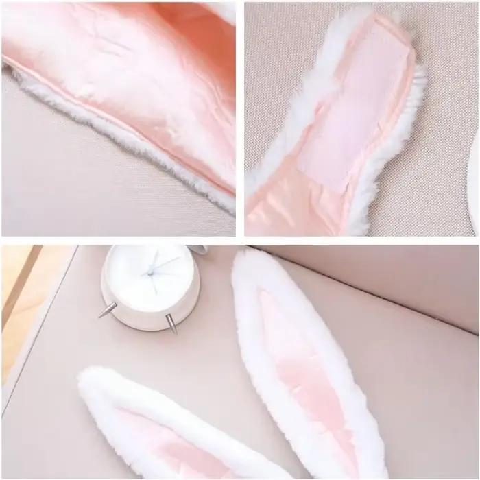 Peluche amusante oreilles de lapin capuche femmes Costume chapeaux cadeau de noël chaud doux et confortable