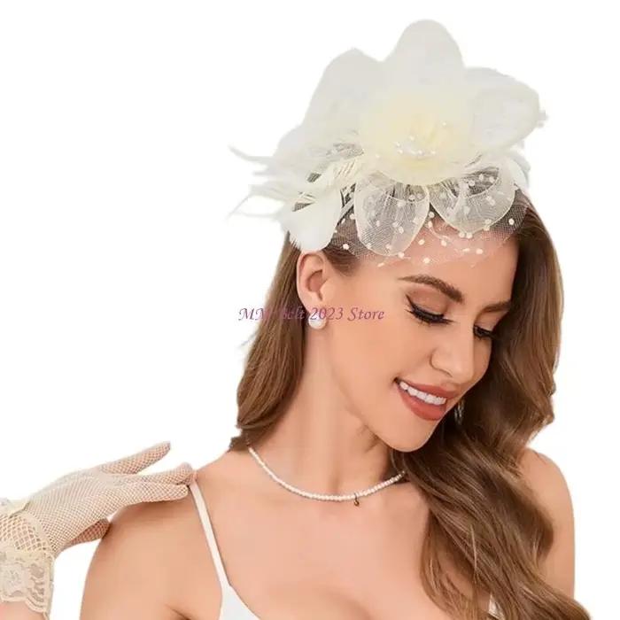 49ME – chapeau fascinateur luxueux en plumes fleurs