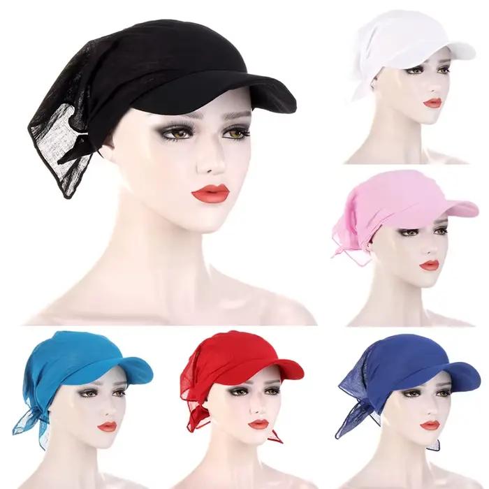 Visière de soleil avec Turban pré-attaché pour femmes