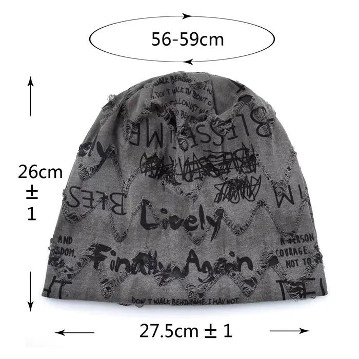 Bonnet avec lettres imprimées pour femmes et hommes