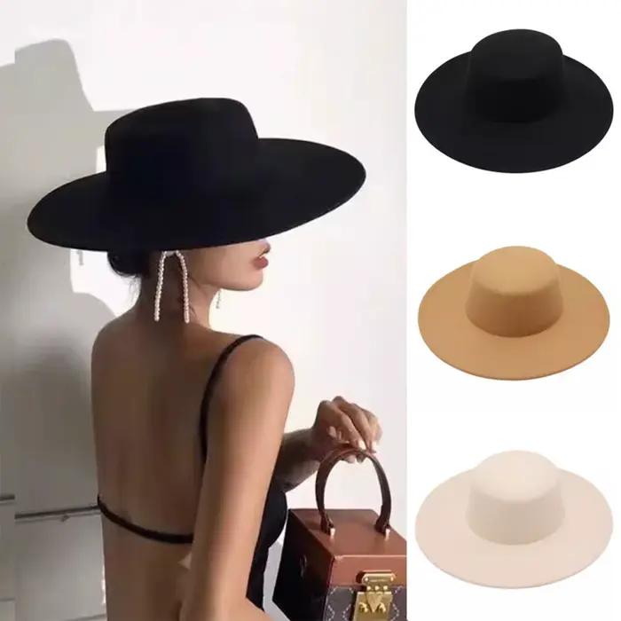 Chapeau de Jazz en laine à dessus plat