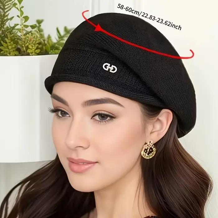 1 pièce de bonnet tricoté à la mode et polyvalent pour femme en automne et en hiver