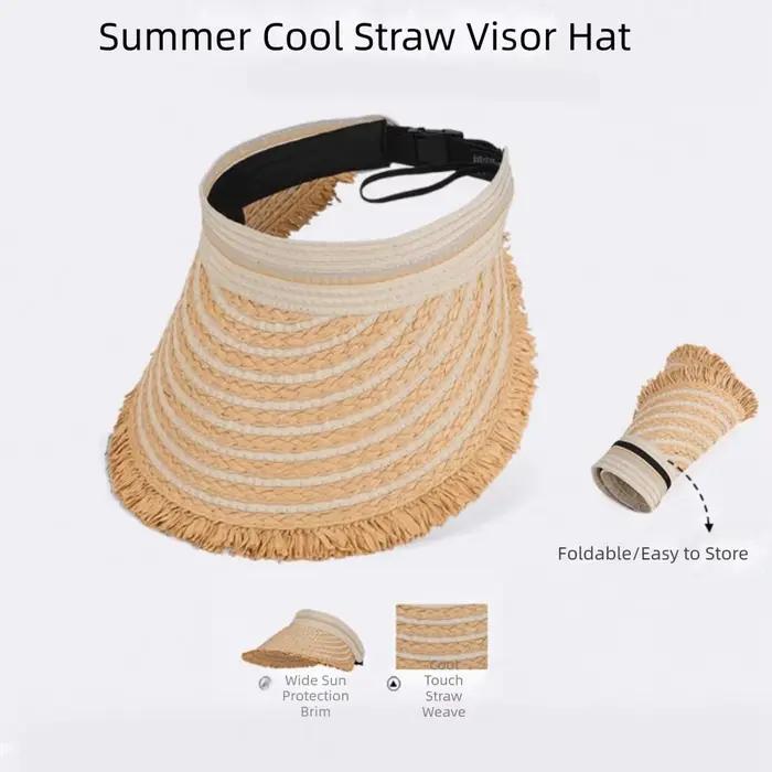 Chapeau de paille portable à calotte ouverte