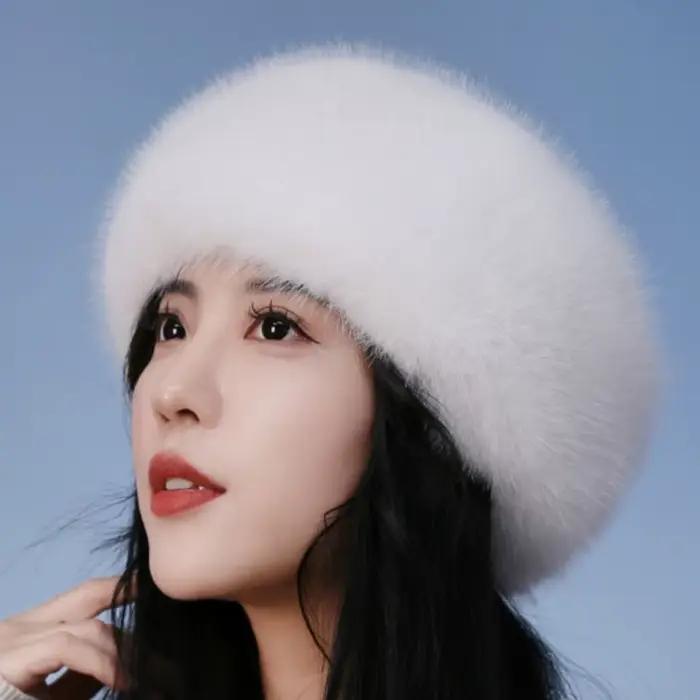 Chapeau d'hiver en fausse fourrure pour femme