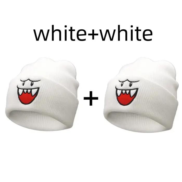 Bonnet tricoté brodé Cozy Happy Face – Chapeau d'hiver chaud et mignon pour hommes