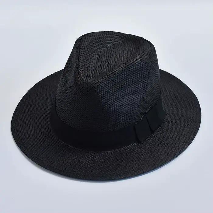 Chapeau Panama Trilby Jazz en paille décontracté d'été pour femmes et hommes