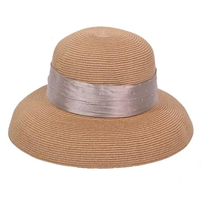 Chapeau de paille élégant style bohème en raphia