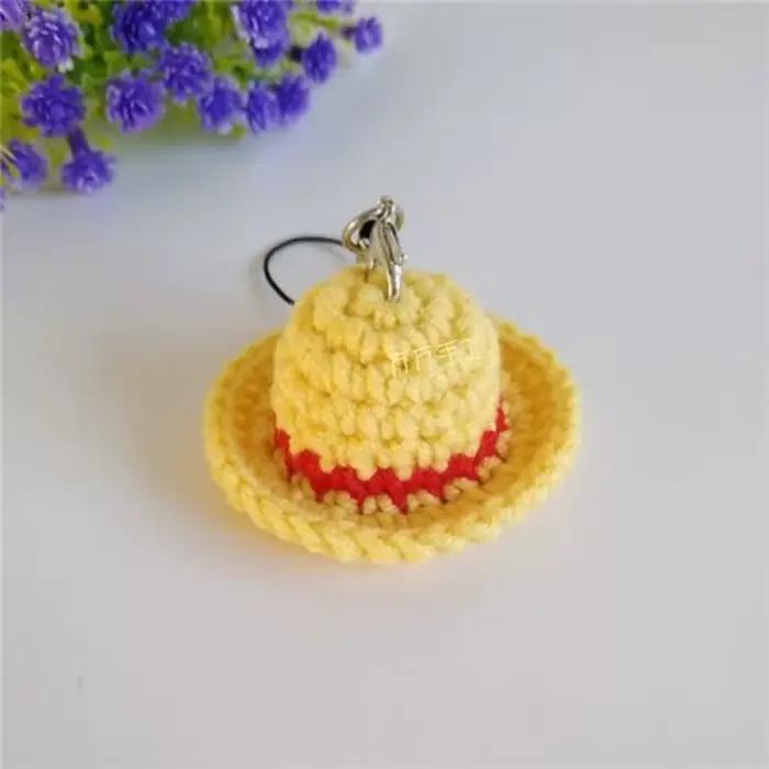 1 pièce Chapeau en paille miniature crocheté à la main