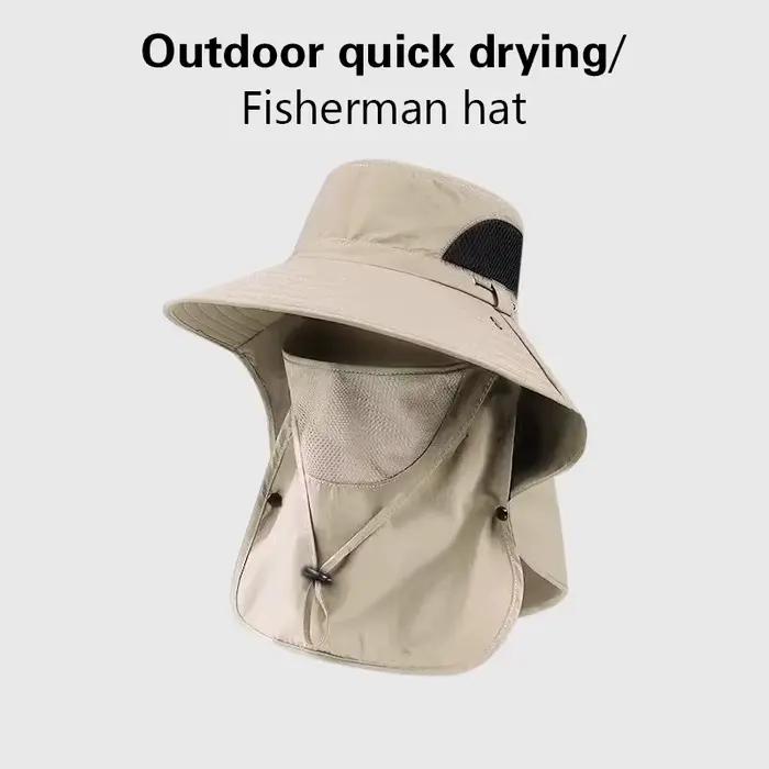 Casquette de pêche et de chasse d'extérieur à large bord respirante et amovible
