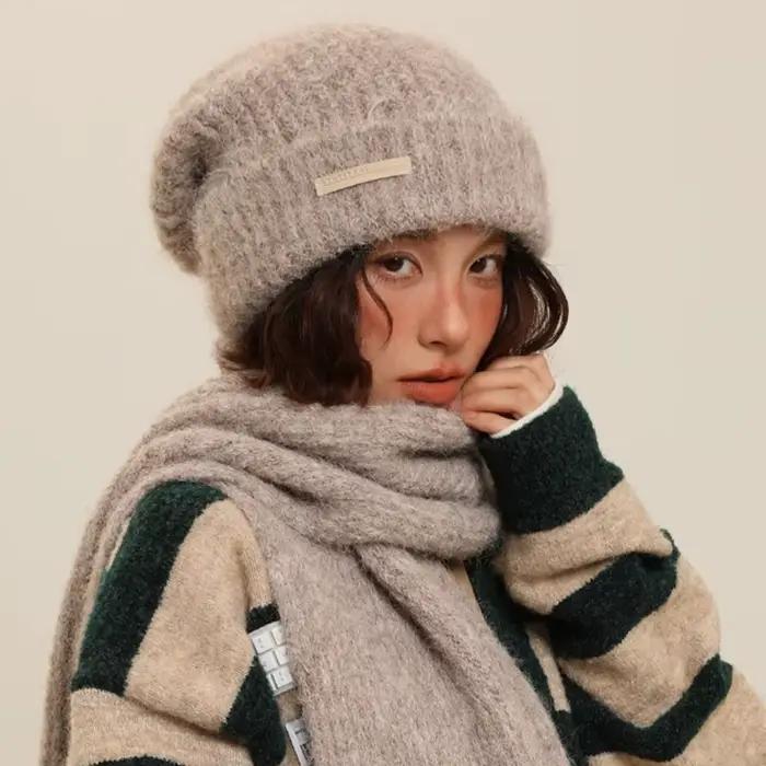 Chapeaux tricotés pour couple d'automne et d'hiver – Conception de protection des oreilles chaude | Style décontracté