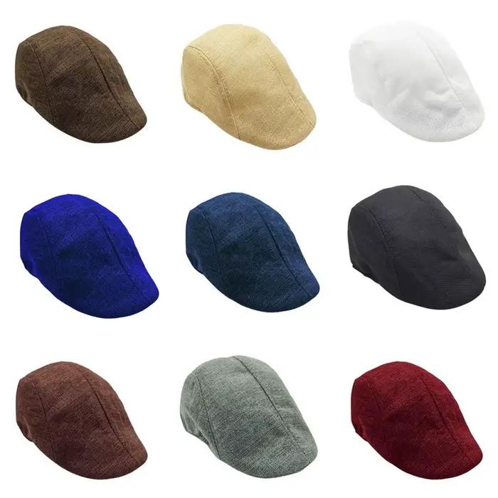 Casquette plate marron Vintage pour hommes