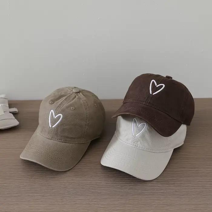 Casquette de baseball unisexe brodée Simple Love motif pour enfants polyvalente pour toutes les saisons occasions spéciales garçons filles