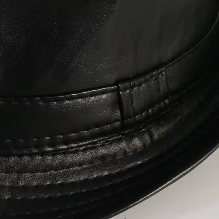 Fedoras cadeaux en cuir PU pour personnes d'âge moyen et âgées automne et hiver loisirs de plein air messieurs chapeau