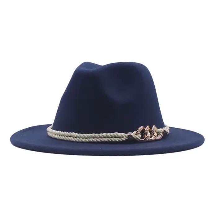 Chapeau Fedora à large bord avec boucle de ceinture