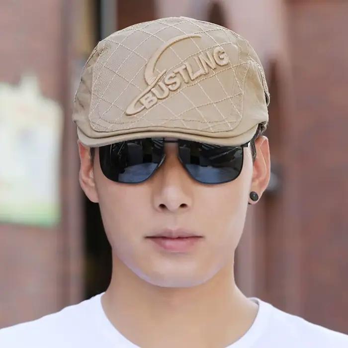 Hommes bérets chapeau coton casquettes pour printemps été automne Cabbie casquette plate décontracté respirant gavroche