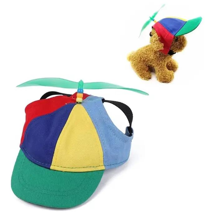Chapeau d'hélicoptère détachable pour chien style casquette de baseball protection anti-UV matériau respirant pour chiens été sorties activités extérieures