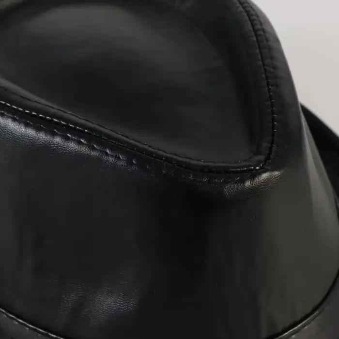 Fedoras cadeaux en cuir PU pour personnes d'âge moyen et âgées automne et hiver loisirs de plein air messieurs chapeau