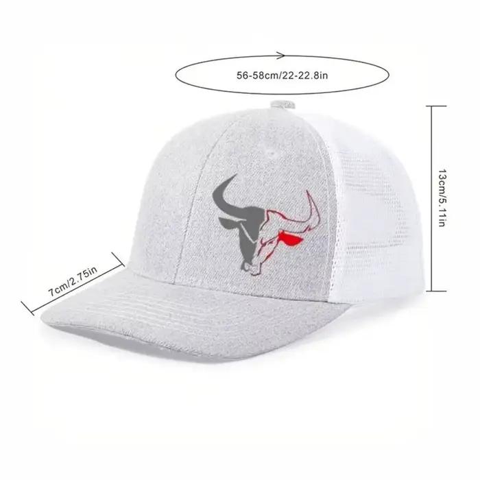 Casquette de baseball décontractée à imprimé tête de taureau
