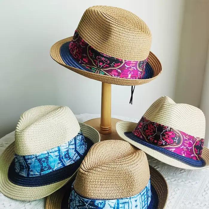 Chapeau de paille trilby classique pour hommes