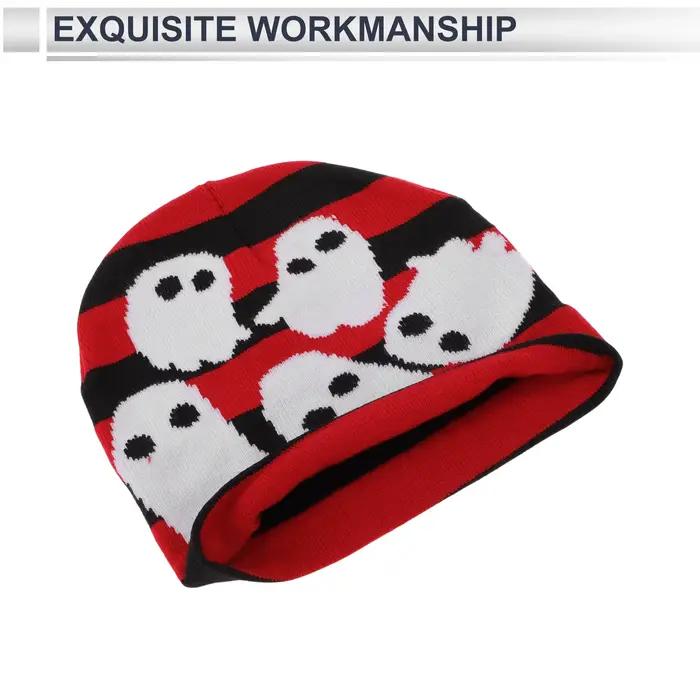 X Autohaux chapeau de cyclisme chaud confortable blanc cinq motifs rouge noir 7.87 "x 8.66" 1 pièce