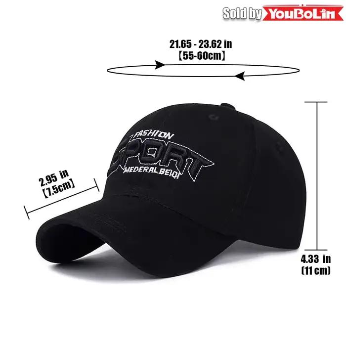 Casquette de baseball réglable en coton avec broderie 3D SPORT Letters