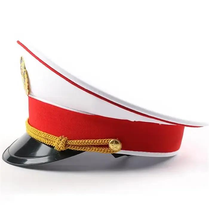 Casquette de performance rouge de mode britannique chapeau militaire vert flanelle acétate pour hommes adultes occasions spéciales urbaines randonnées