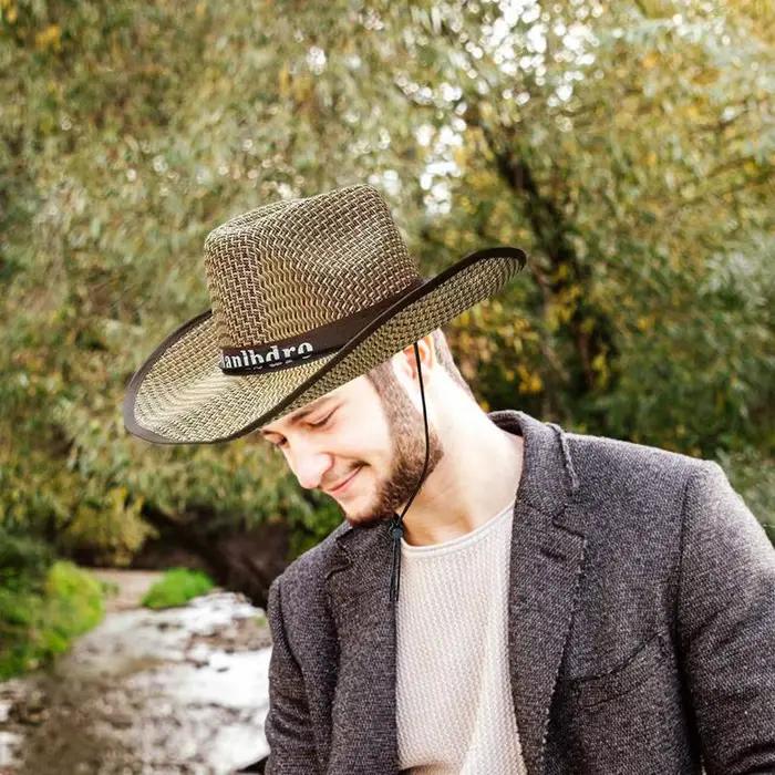 Chapeau de paille de cowboy pour hommes