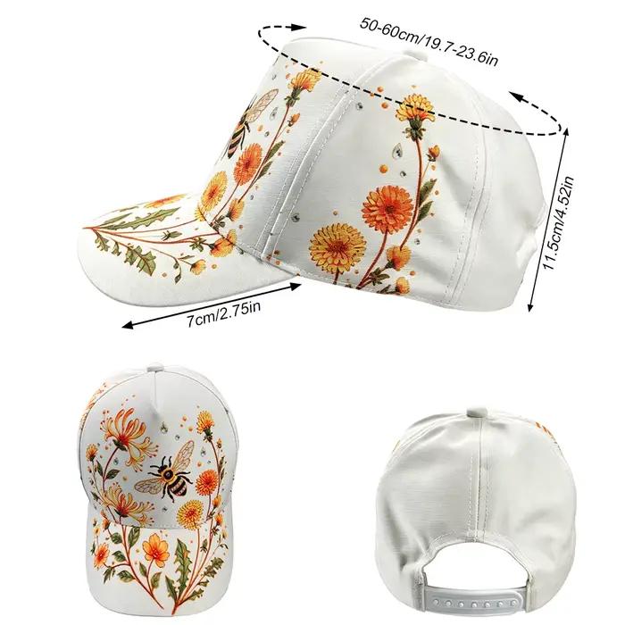 Casquette de baseball imprimée abeille