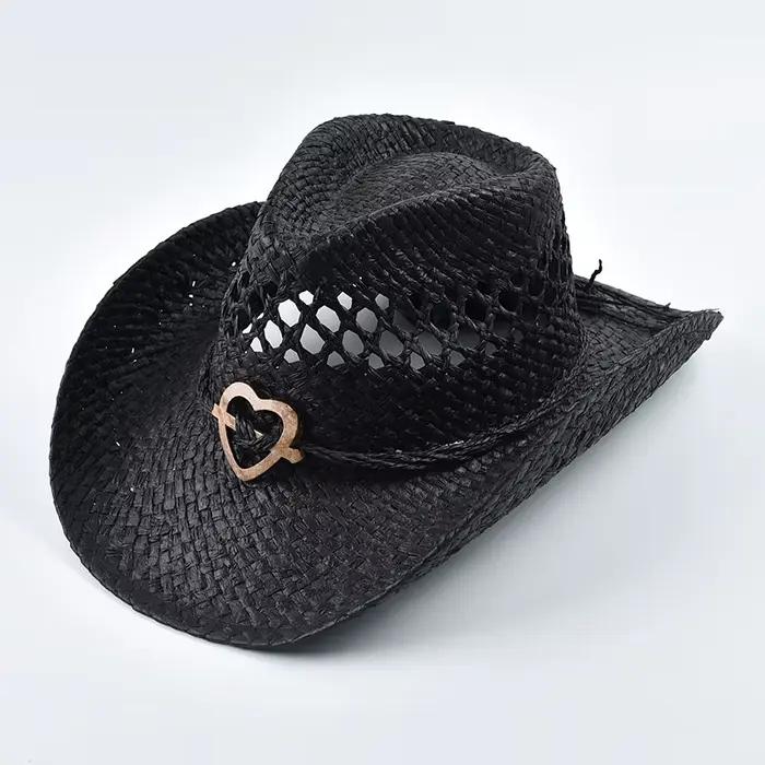 Chapeau de paille d'été de Style occidental pour femmes