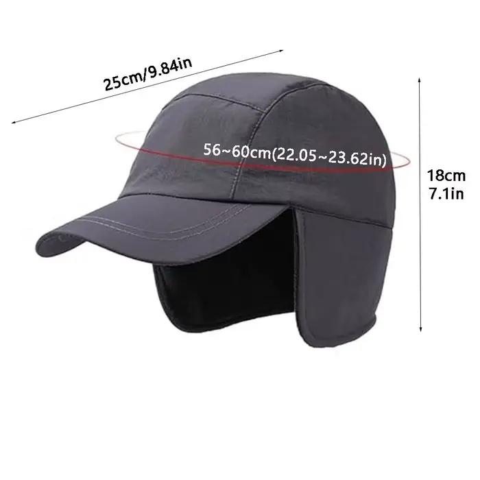 Casquette de Baseball coupe-vent chaude d'hiver polaire imperméable cache-oreilles chapeau pour hommes avec oreillettes Protection des oreilles randonnée Bonnets Ski