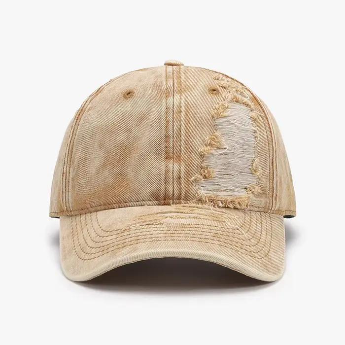 Casquette de baseball en jean déchiré pour hommes et femmes