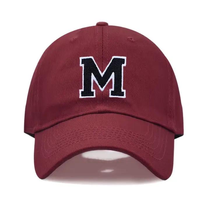 Casquette de Baseball brodée avec lettres initiales A-Z pour hommes et femmes