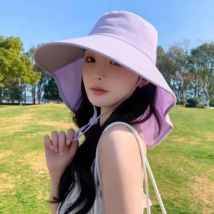 Chapeau de seau crème solaire protection UV large bord pour plage et sports tendance élégant pour homme et femme