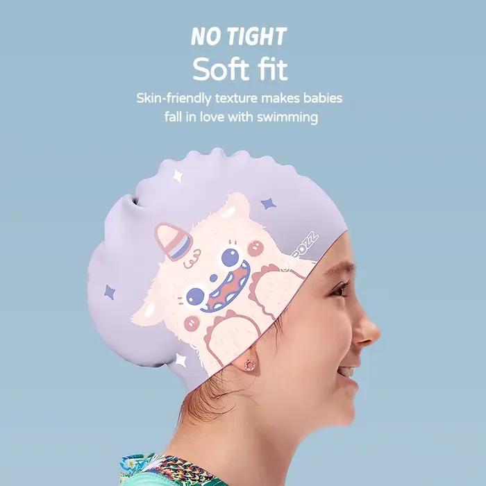 COPOZZ dessin animé enfants bonnet de bain piscine étanche oreille protéger chapeau haute élastique professionnel
