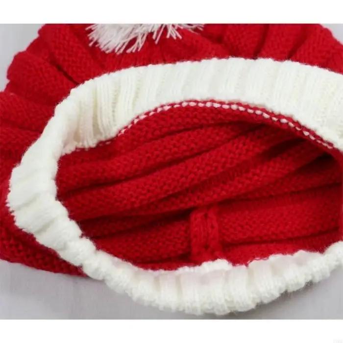 Chapeau père noël tricoté
